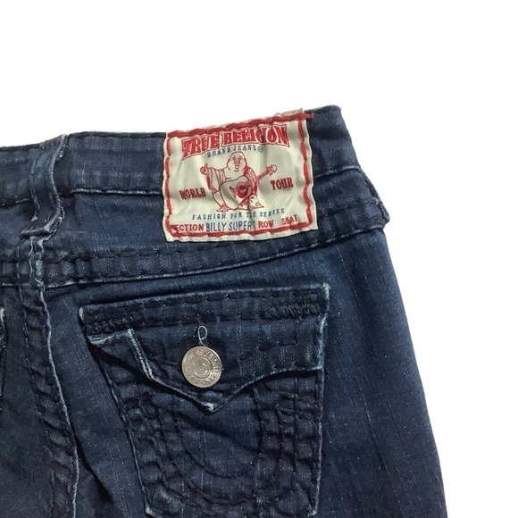 True Religion Billy Low Rise Super T Straight Jeans Size 26 Dark Wash - Picture 8 of 11
